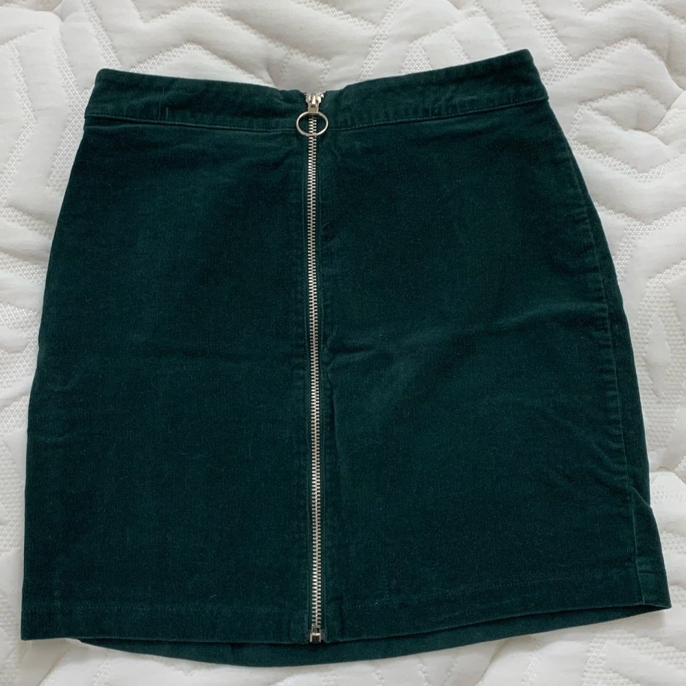 Emerald Green Corduroy Skirt